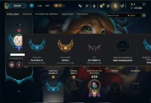 Ouro 1 com TODOS os Champs e 114 Skins ( MID / ADC / TOP ) - League of Legends LOL