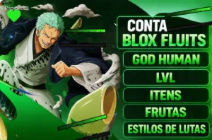 Conta Blox Fluits | God Human | Lvl | Itens |Frutas| - Roblox
