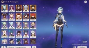 CONTA GESNHIN: HUTAO, GANYU, EULA, DILUC C1,OUTROS 5* E AMOS - Genshin Impact