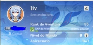 CONTA GESNHIN: HUTAO, GANYU, EULA, DILUC C1,OUTROS 5* E AMOS - Genshin Impact