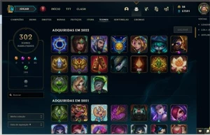 Conta LOL TOP Main LVL 682+57kk de Essência Azul+290skins - League of Legends