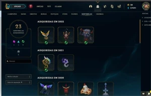 Conta LOL TOP Main LVL 682+57kk de Essência Azul+290skins - League of Legends