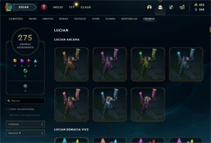 Conta League of Legends - 291 Skins - 275 Chromas LOL