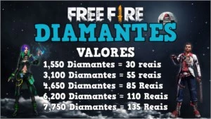 DIAMANTES FREE FIRE 5.600 ( 50% MAIS BARATO )