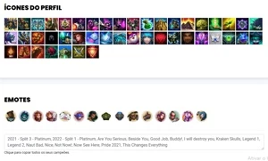 Conta platina 3 com 34 Champs e 14 Skins + 8 Fragmentos - League of Legends LOL