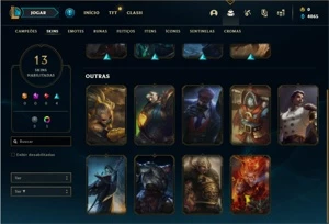Conta platina 3 com 34 Champs e 14 Skins + 8 Fragmentos - League of Legends LOL
