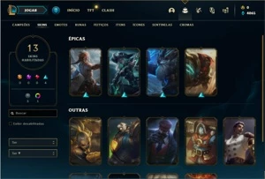 Conta platina 3 com 34 Champs e 14 Skins + 8 Fragmentos - League of Legends LOL