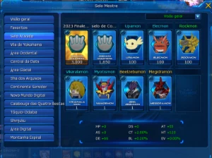 Conta c Susanoomon Shin 6 136,99% DB e ACCs top- LADMO OMEGA - Digimon Masters Online