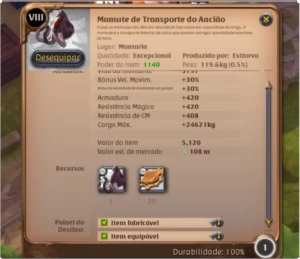 Albion Online Mamute de Transporte do Ancião