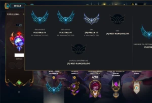 Platina 4 com TODOS os Champs e 283 Skins ( SUP / ADC ) - League of Legends LOL