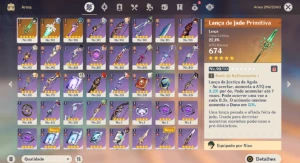 Conta Genshin AR 58, 15 T5 e 3 armas T5 - Genshin Impact