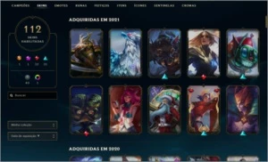 CONTA LEAGUE OF LEGENDS COM 112 SKINS LOL