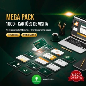 Mega Pack de Cartões de Visita Editáveis em CorelDRAW + 1000 - Others
