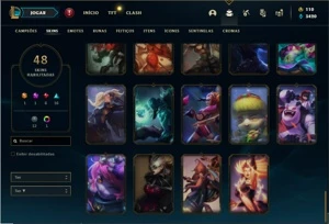 Conta Unranked com 85 Champs e 48 Skins (Criada em 2012) - League of Legends LOL