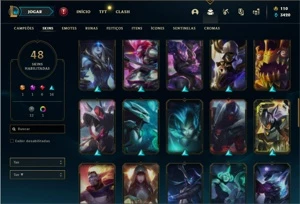 Conta Unranked com 85 Champs e 48 Skins (Criada em 2012) - League of Legends LOL