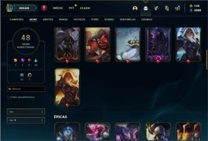 Conta Unranked com 85 Champs e 48 Skins (Criada em 2012) - League of Legends LOL