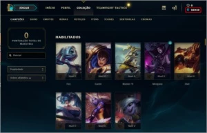 Conta UNRAKED | NVL 30 | 8 CAMPEÕES | 26940 ESSÊNCIAS AZUIS - League of Legends LOL