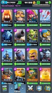 CONTA CLASH ROYALE COM 6 LENDÁRIAS + 40K OURO ARENA 10