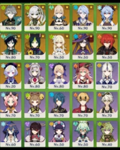 ⭐ [CONTA AR 56 - 10 PERSONAGENS (+ 2 constelações) + 2 ARMAS - Genshin Impact