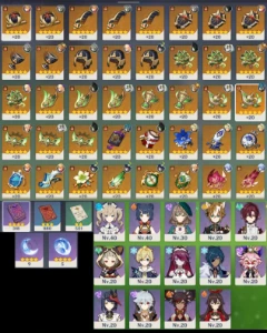 ⭐ [CONTA AR 56 - 10 PERSONAGENS (+ 2 constelações) + 2 ARMAS - Genshin Impact