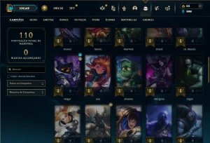 Bronze 2 com 50 Champs e 13 Skins - League of Legends LOL