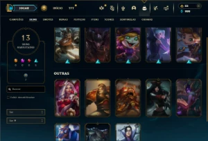 Bronze 2 com 50 Champs e 13 Skins - League of Legends LOL