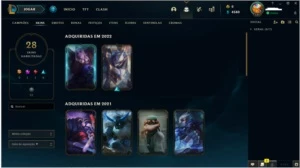Conta league of legends 86 champs ,28 skins ! LOL