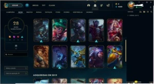 Conta league of legends 86 champs ,28 skins ! LOL