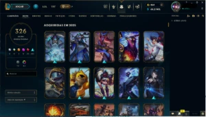 Conta LoL LvL 714, 326 skins, 428 ícones, todos os champions - League of Legends