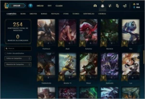 Conta ouro 1 com 65 champs e 24 skins - League of Legends LOL