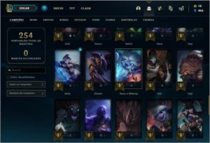 Conta ouro 1 com 65 champs e 24 skins - League of Legends LOL