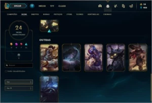 Conta ouro 1 com 65 champs e 24 skins - League of Legends LOL