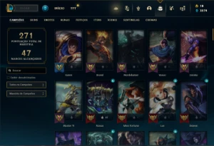 Conta Unranked com 100 Champs e 59 Skins - League of Legends LOL