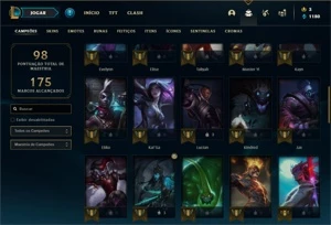 Conta ouro 4 com 52 Champs e 28 Skins + 6 Fragmentos - League of Legends LOL