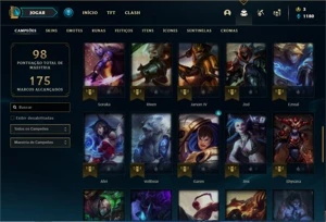 Conta ouro 4 com 52 Champs e 28 Skins + 6 Fragmentos - League of Legends LOL