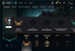 Conta ouro 4 com 52 Champs e 28 Skins + 6 Fragmentos - League of Legends LOL