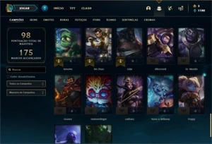 Conta ouro 4 com 52 Champs e 28 Skins + 6 Fragmentos - League of Legends LOL