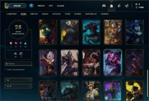 Conta ouro 4 com 52 Champs e 28 Skins + 6 Fragmentos - League of Legends LOL