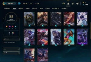 Conta ouro 4 com 52 Champs e 28 Skins + 6 Fragmentos - League of Legends LOL
