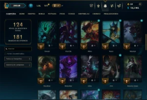 Unranked com 55 Champs e 10 Skins +1 Prestigio - League of Legends LOL