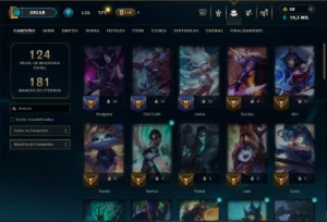 Unranked com 55 Champs e 10 Skins +1 Prestigio - League of Legends LOL