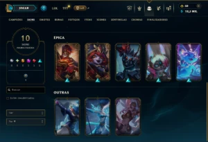 Unranked com 55 Champs e 10 Skins +1 Prestigio - League of Legends LOL