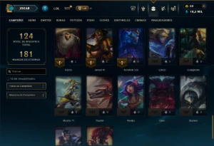 Unranked com 55 Champs e 10 Skins +1 Prestigio - League of Legends LOL