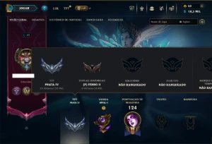 Unranked com 55 Champs e 10 Skins +1 Prestigio - League of Legends LOL