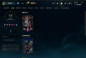 Unranked com 55 Champs e 10 Skins +1 Prestigio - League of Legends LOL