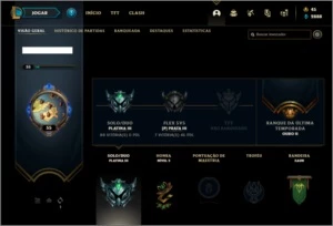 Conta platina 3 com 9 skins e 39 champs - League of Legends LOL