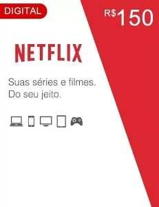 Cartão Digital Netflix R$ 150 Presente Pré-pago (promoção) - Gift Cards