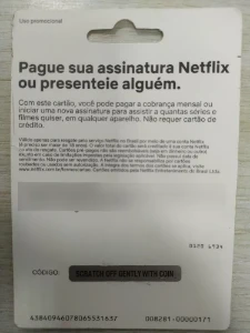 Cartão Digital Netflix R$ 150 Presente Pré-pago (promoção) - Gift Cards