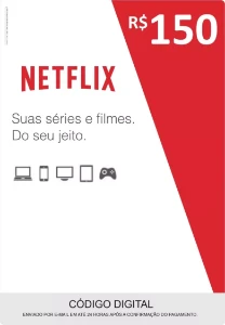 Cartão Digital Netflix R$ 150 Presente Pré-pago (promoção) - Gift Cards