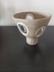 Centro de Mesa Taça em Cerâmica Natural - Artesanato e Personalizados